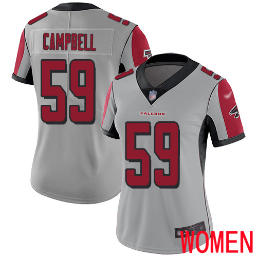 Atlanta Falcons Limited Silver Women De Vondre Campbell Jersey NFL Football #59 Inverted Legend->youth nfl jersey->Youth Jersey